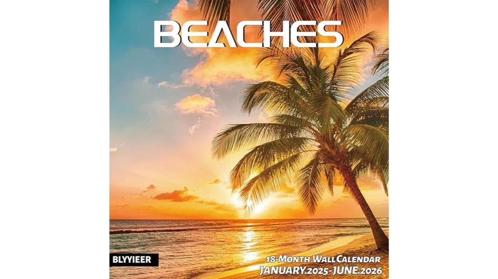2025 wall calendar beaches