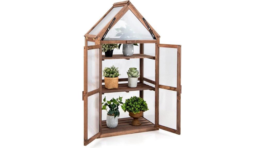 adjustable mini wooden greenhouse