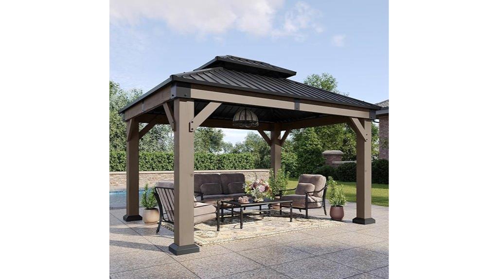 aoxun 10x12 wood gazebo
