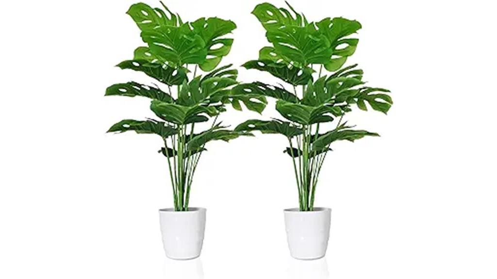 artificial monstera plant set