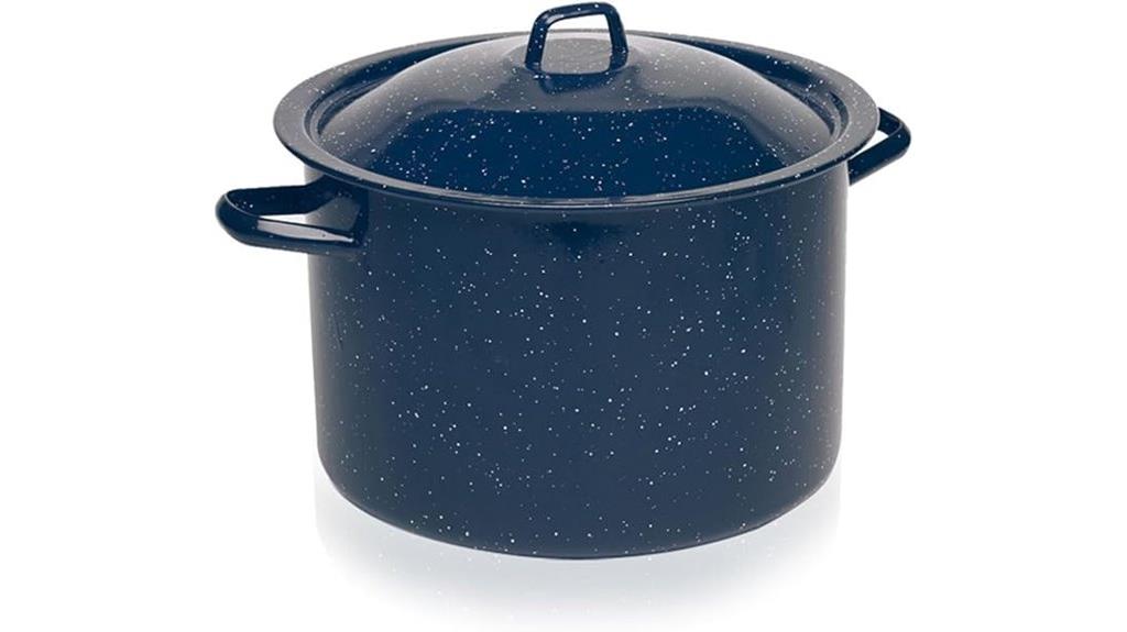 blue speckled enamel stock pot
