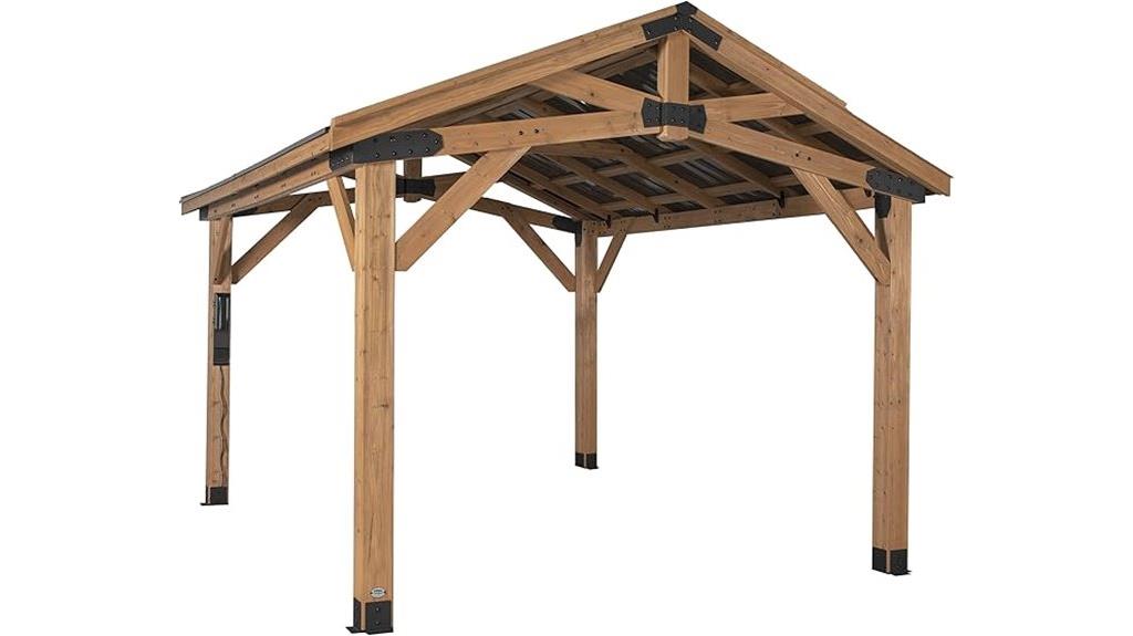 cedar wood gazebo backyard