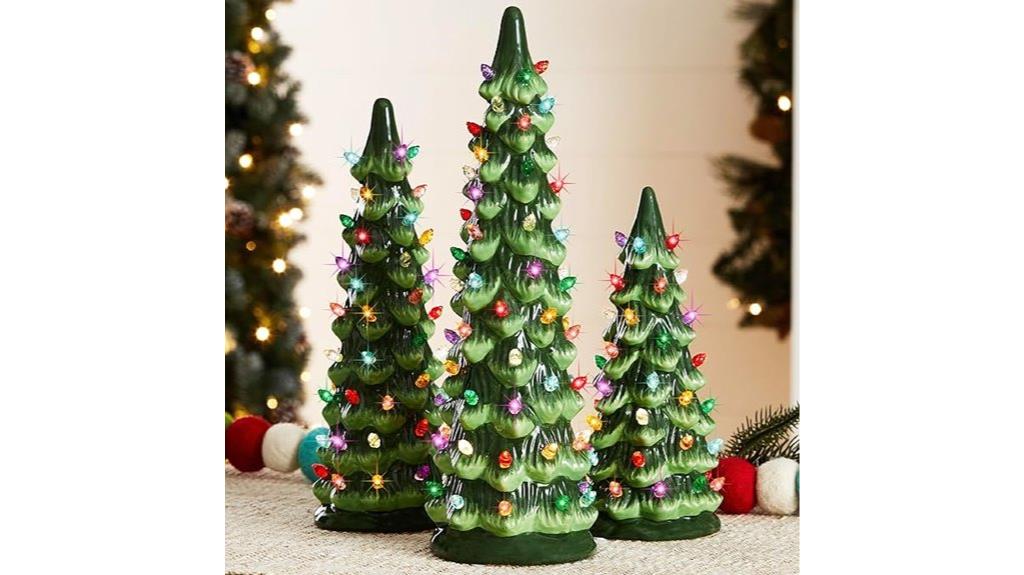 ceramic christmas tree set