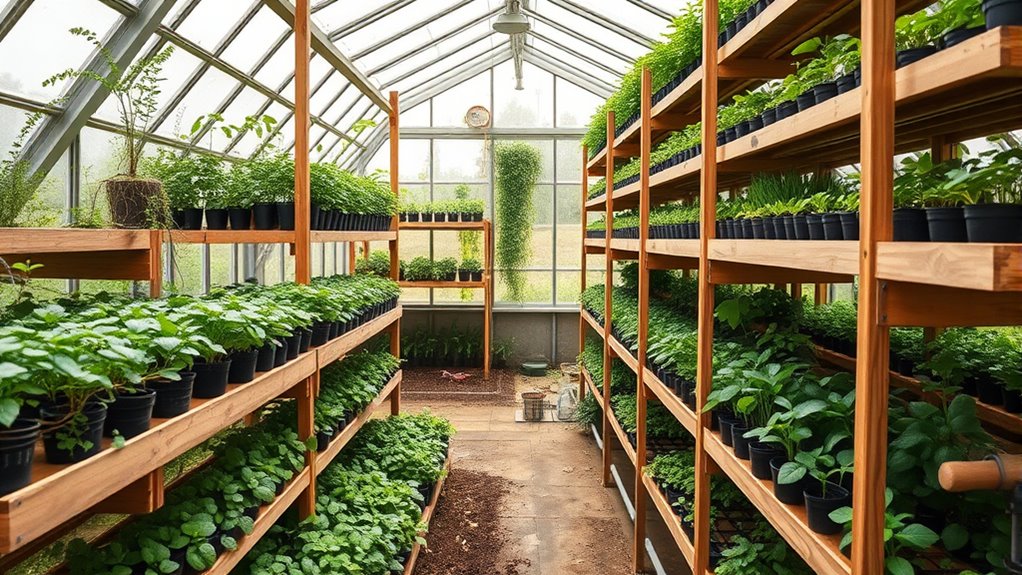 choosing greenhouse shelving units