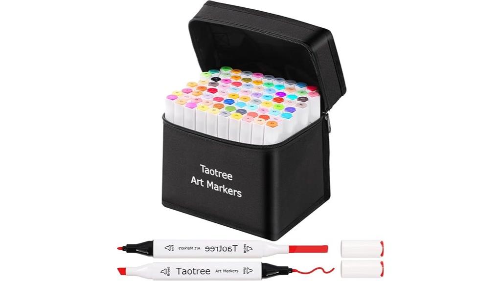 colorful dual tip markers