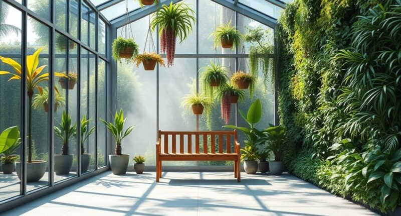 contemporary greenhouse garden design