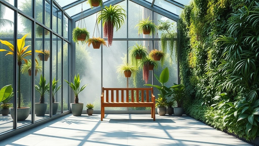 contemporary greenhouse garden design