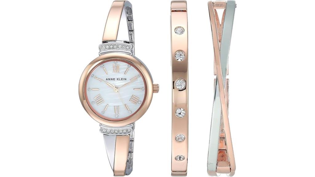 crystal accent bangle watch