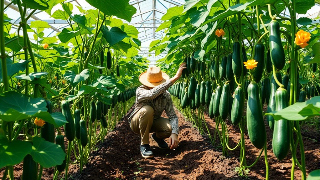 cucumber cultivation in greenhouse