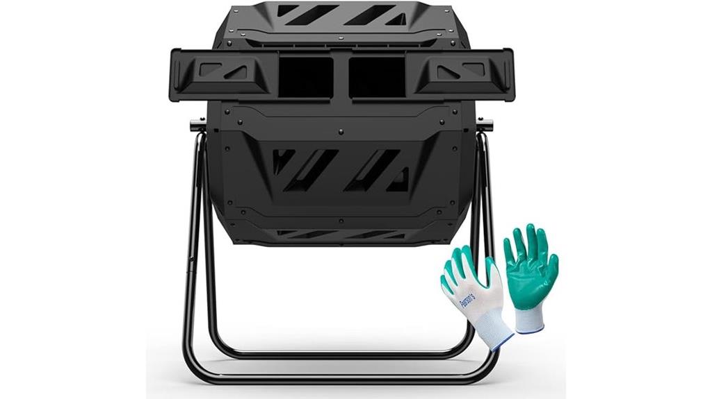 dual chamber compost tumbler