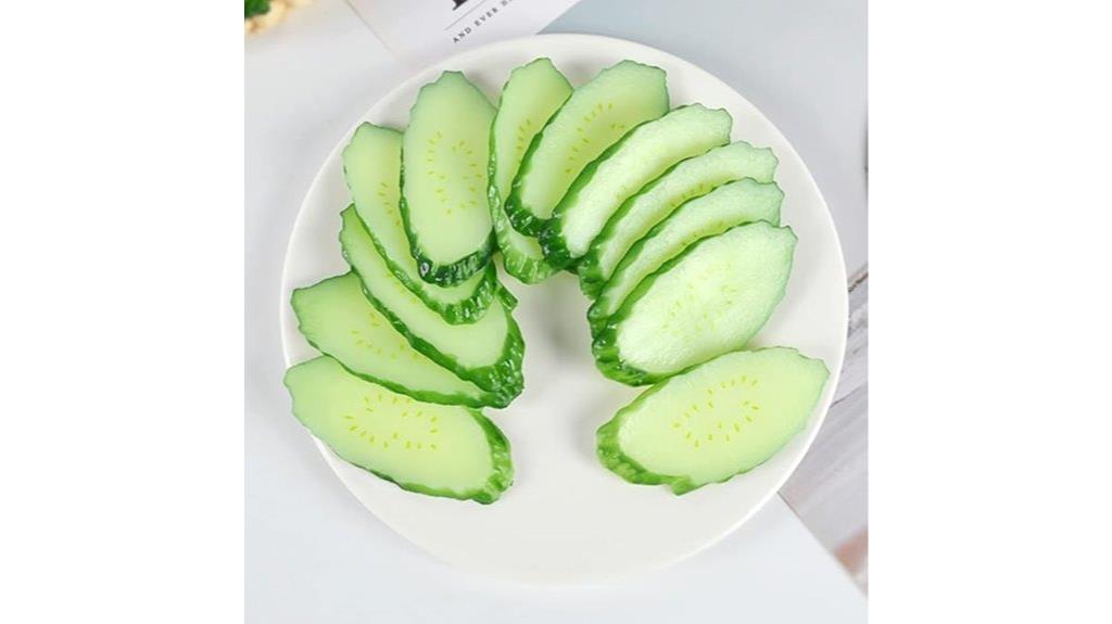 fake cucumber decor slices