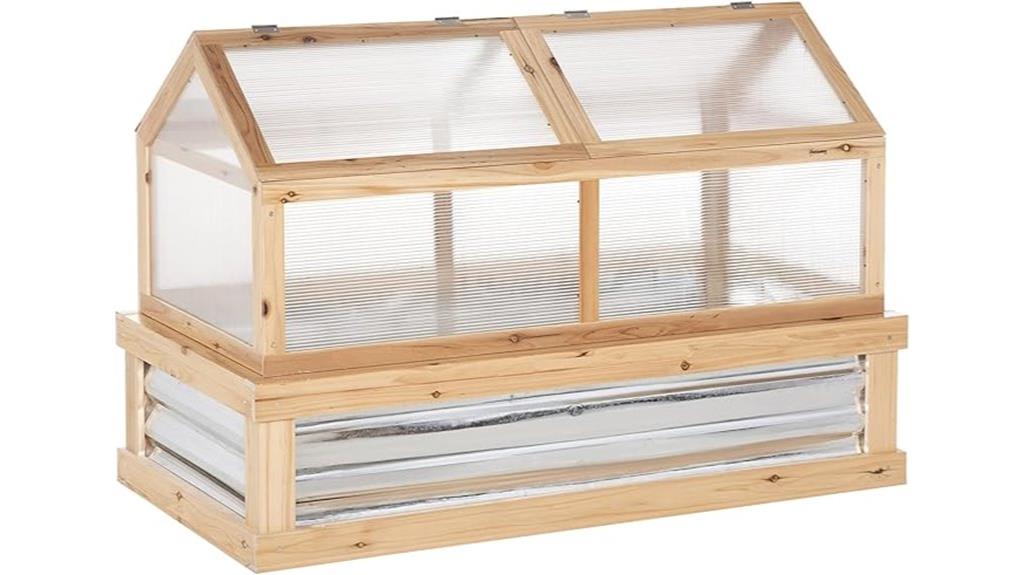 garden bed with greenhouse