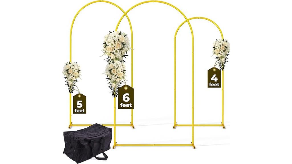 gold arch backdrop set