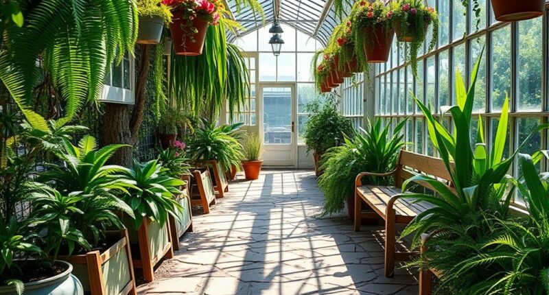 greenhouse pathways for gardening