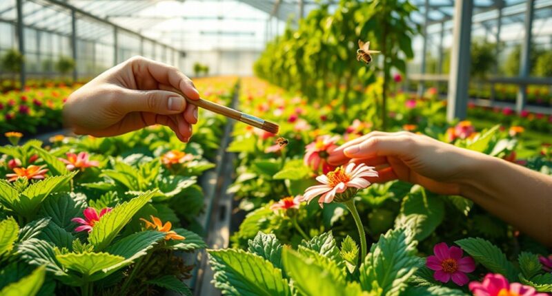 greenhouse plant pollination techniques