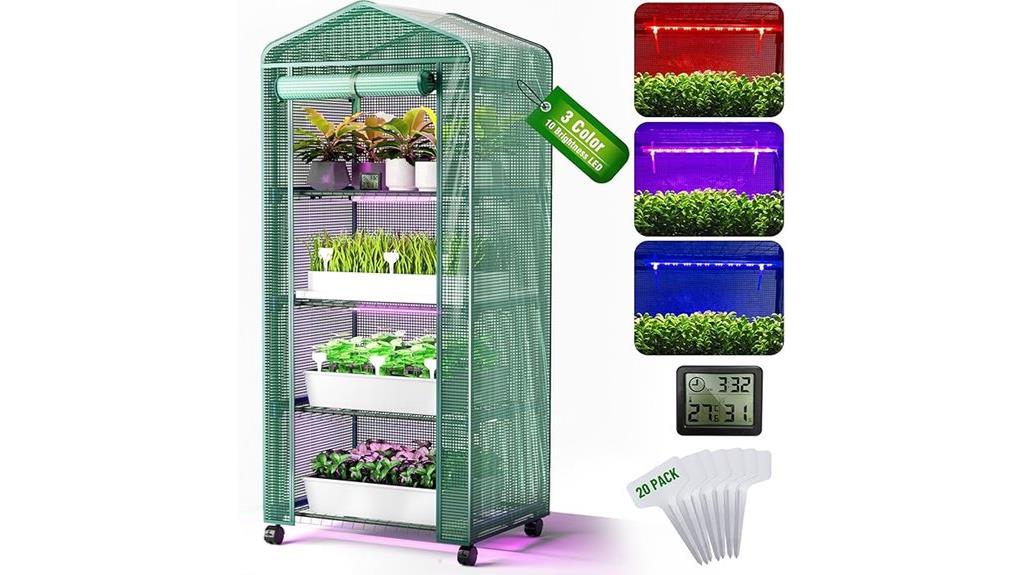 indoor greenhouse with lighting