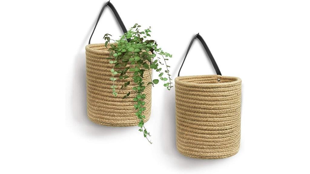 jute hanging plant baskets