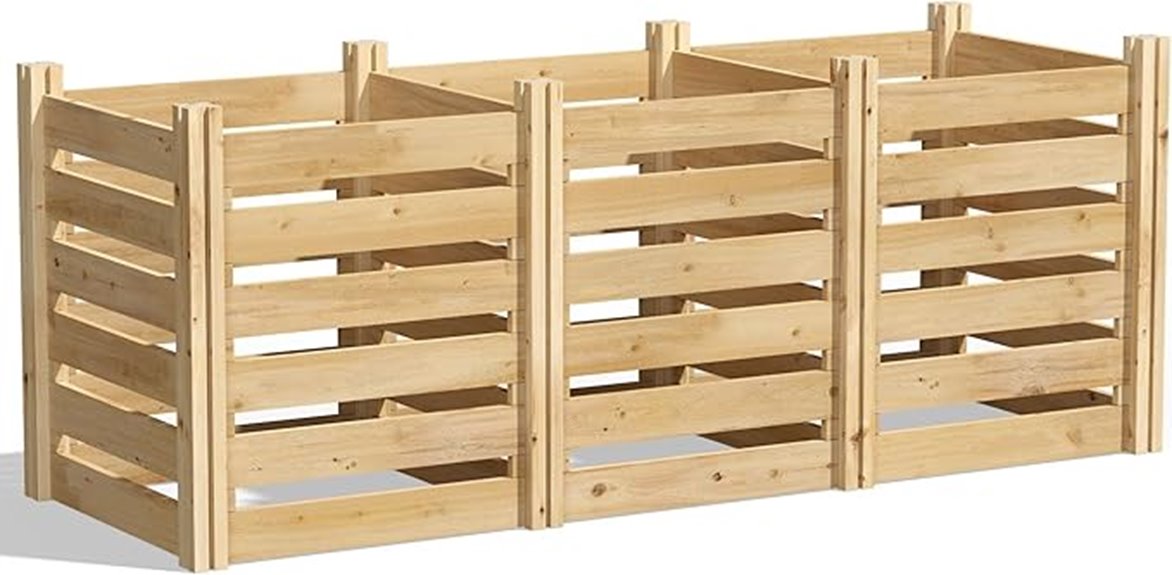 large cedar wood composter