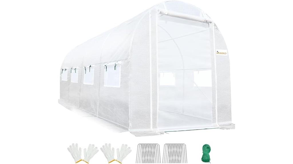 large outdoor walk in greenhouse