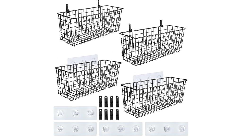 large wall mounted storage baskets