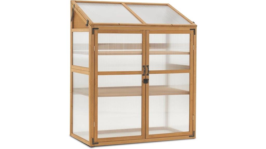 large wooden greenhouse cabinet