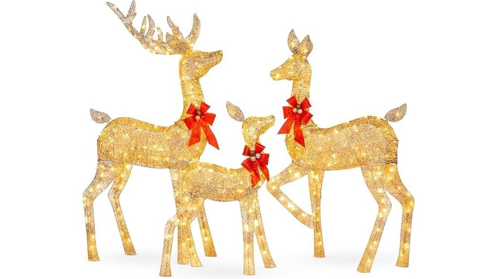 lighted christmas deer family