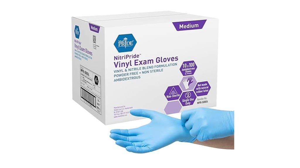 medium nitrile vinyl gloves