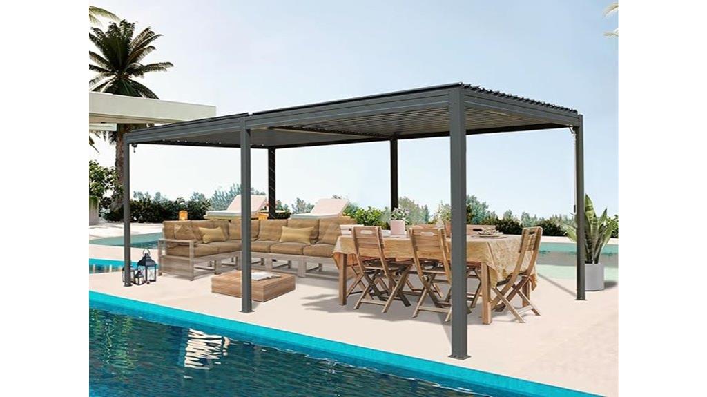 outdoor aluminum pergola structure
