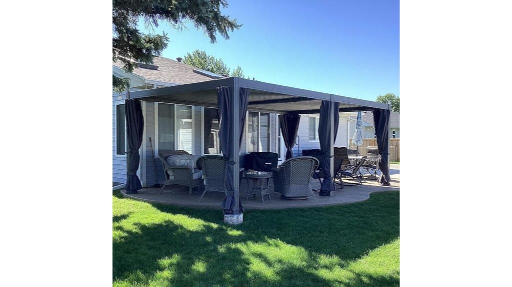 outdoor louvered pergola structure