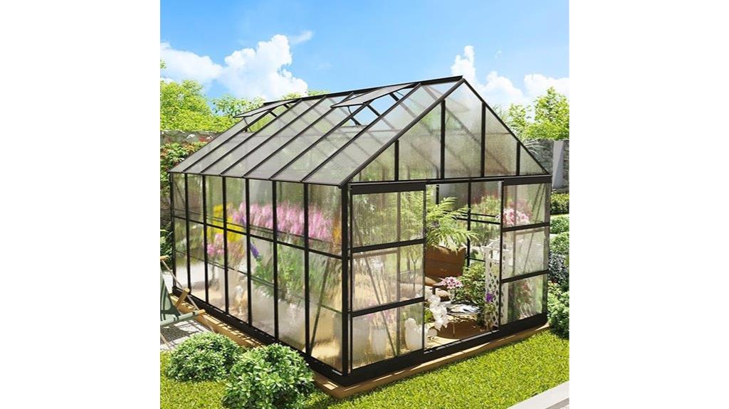 outdoor polycarbonate greenhouse setup