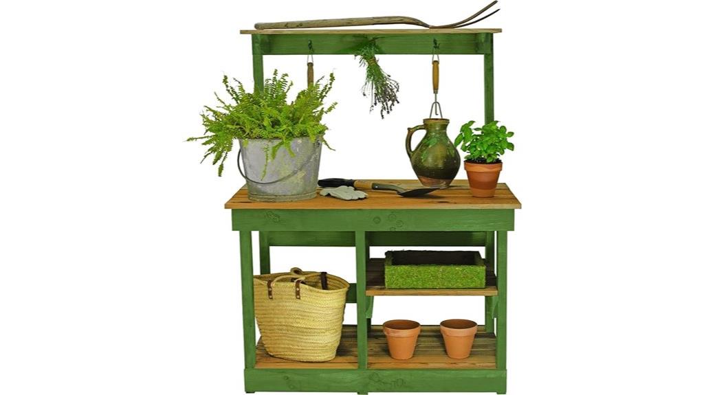 outdoor rustic potting table