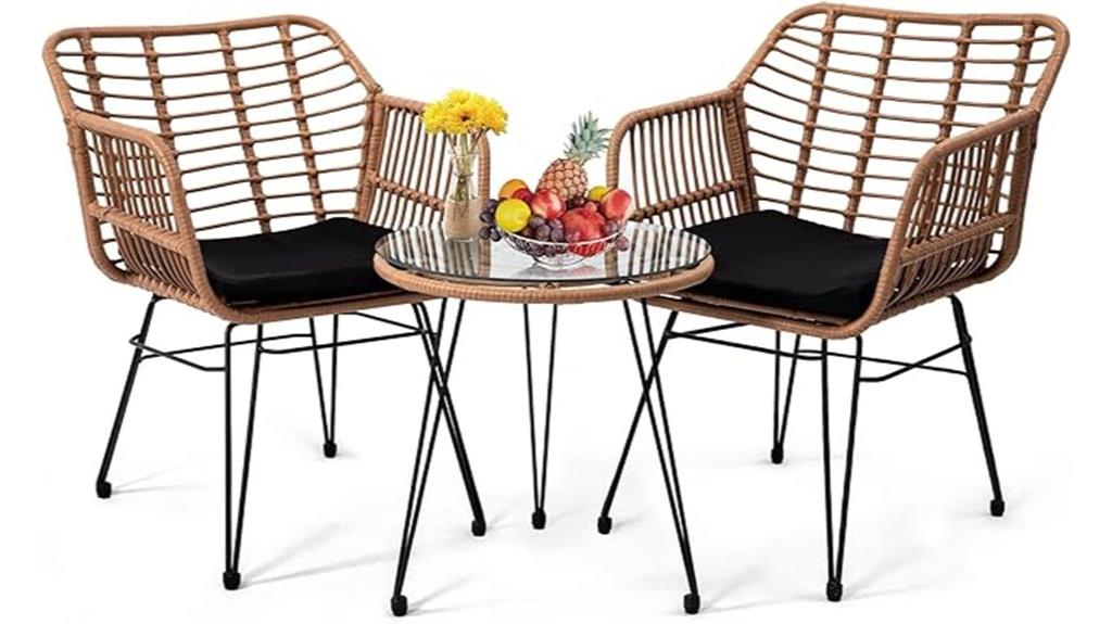 outdoor wicker bistro set