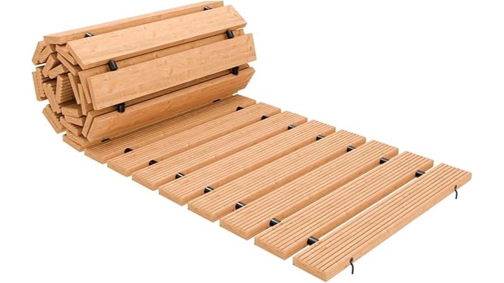 outdoor wooden garden pathway