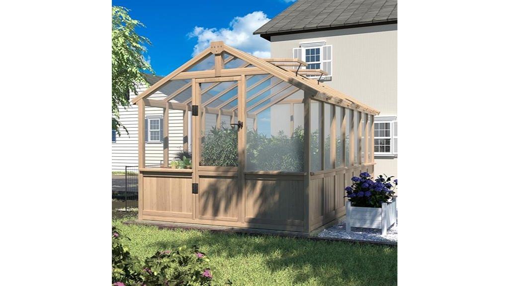 outdoor wooden greenhouse structure