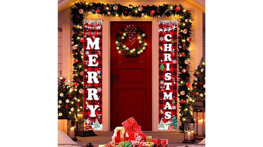 plaid christmas sign set