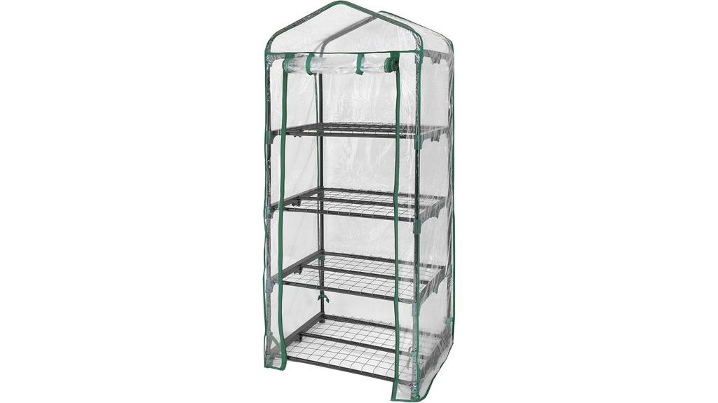 portable four tier greenhouse setup