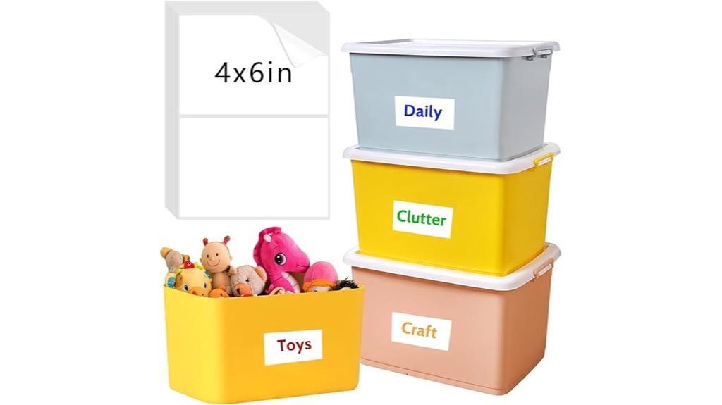 removable storage bin labels