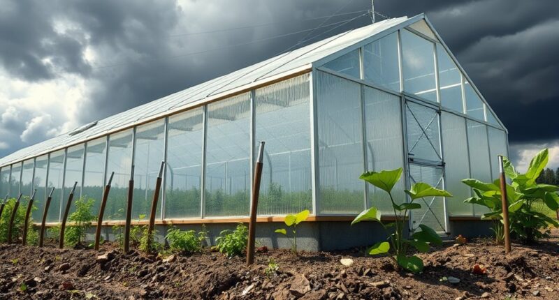 secure greenhouse from storms