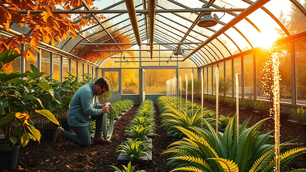 setting up irrigation system