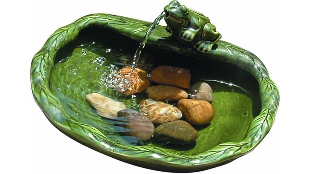 solar powered ceramic frog feature