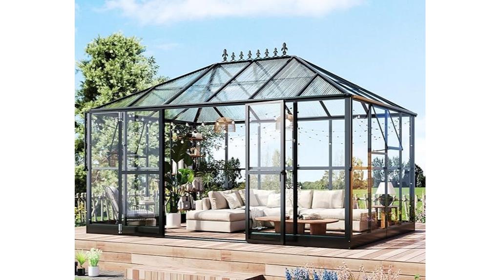 spacious greenhouse with style