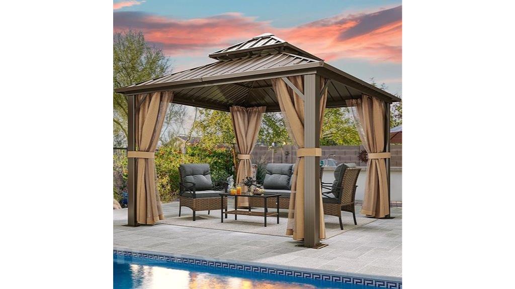 spacious hardtop gazebo setup