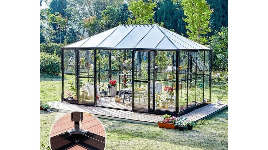 spacious hybrid polycarbonate greenhouse