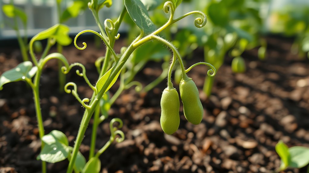 springtime pea harvest season