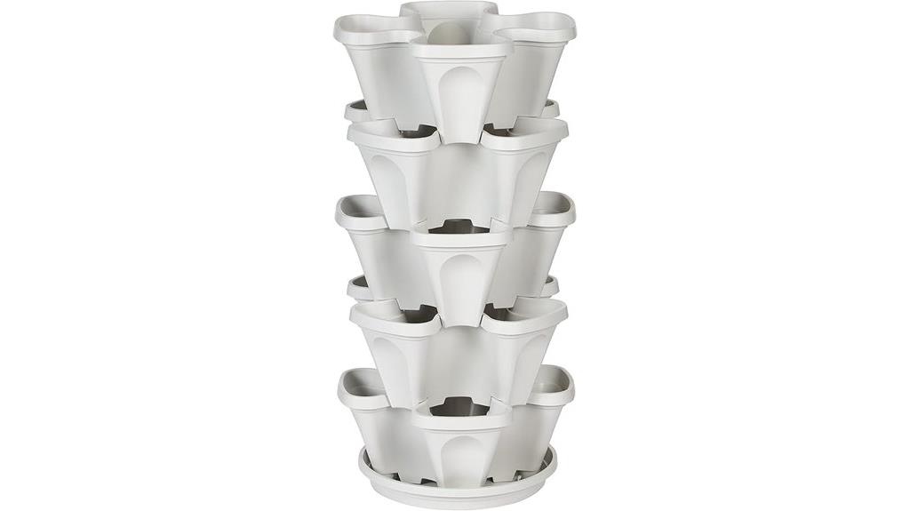 stackable planter with tiers