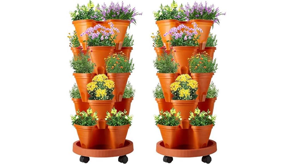 stackable planters for gardening