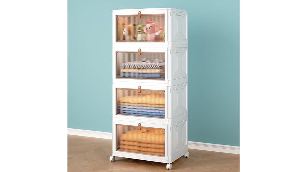 stackable storage bins with lids