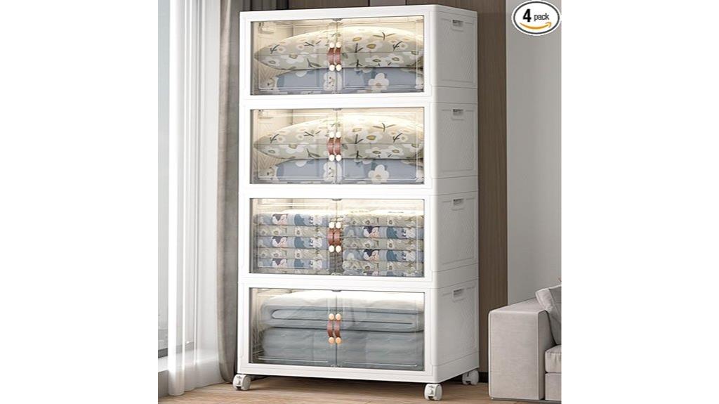 stackable storage bins with wheels