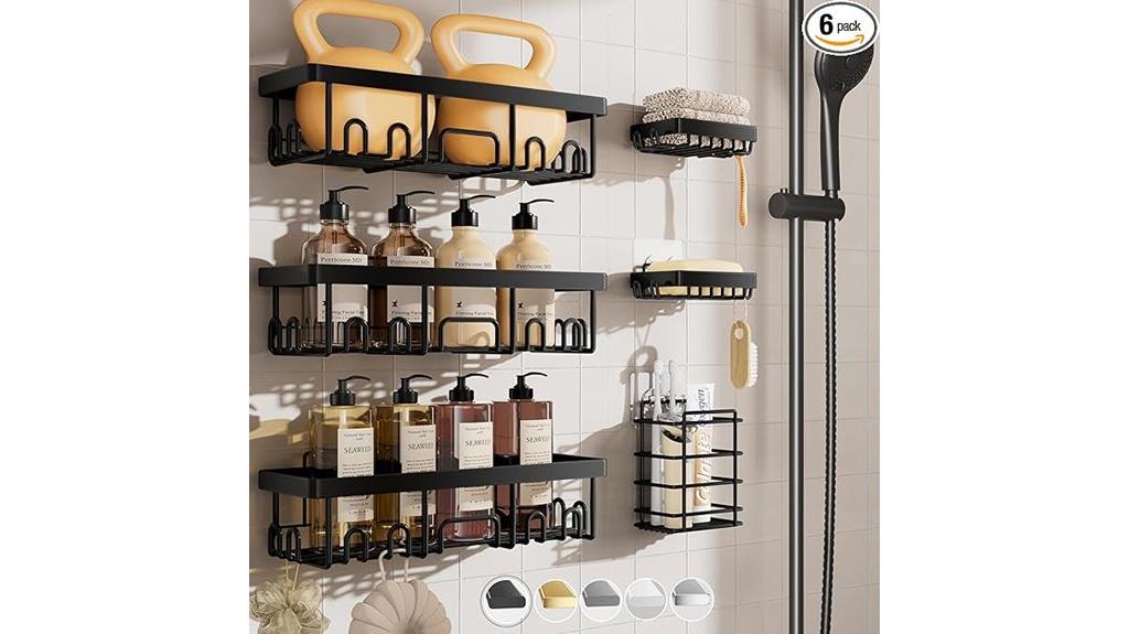 stainless steel shower organizer set