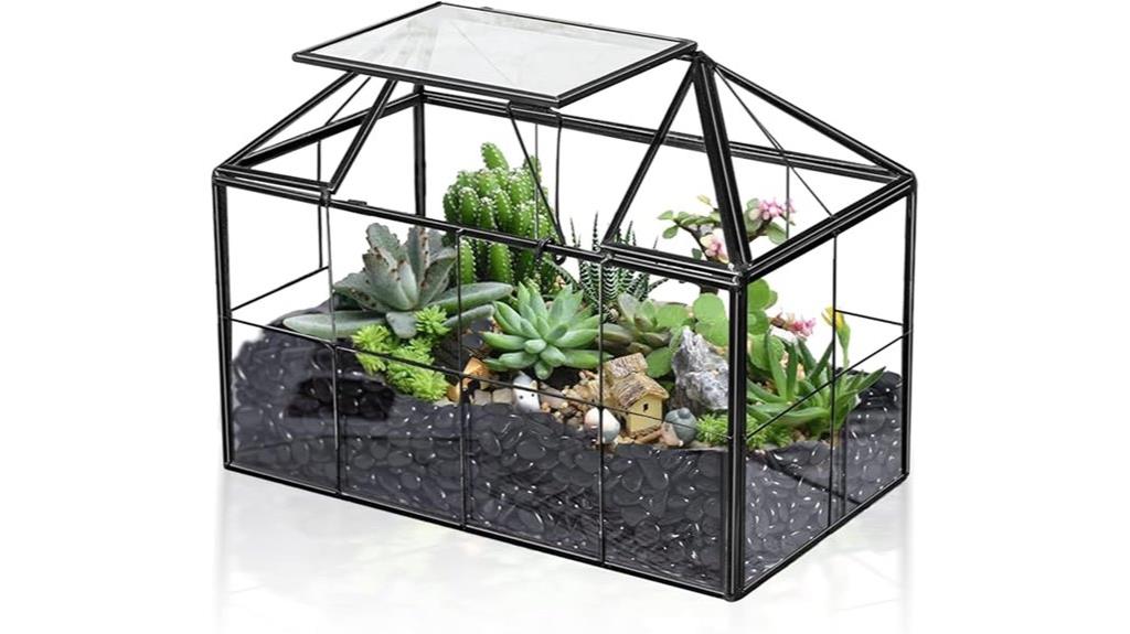 succulent glass greenhouse planter